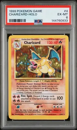 Charizard Base Set 1999 Holo 4/102 PSA 6 Pokemon TCG English - Image 1