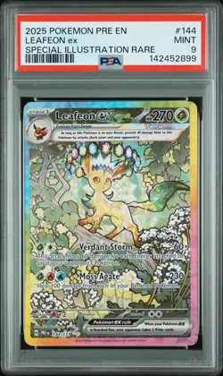2025 POKEMON PRE EN-PRISMATIC EVOLUTIONS #144 LEAFEON EX PSA 9 - Image 1