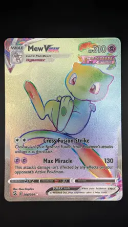 Pokemon TCG Mew VMAX Fusion Strike Secret Rare Full Art Holo 268/264 - Image 1
