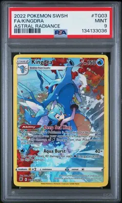 PSA 9 MINT Kingdra Astral Radiance Full Art Holo 2022 Pokemon TG03/TG30 - Image 1