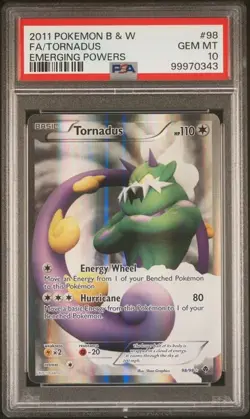 PSA 10 GEM MINT Tornadus Emerging Powers Full Art Holo 2011 Pokemon 98/98 - Image 1