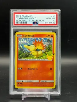 PSA 10 GEM MINT Cyndaquil 2021 McDonalds Collection Holo Pokemon 10/25 - Image 1