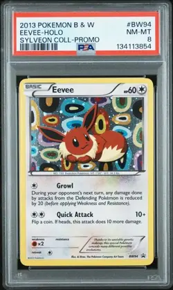 PSA 8 NM-MT Eevee Sylveon Collection Promo Holo BW 2013 Pokemon BW94 - Image 1