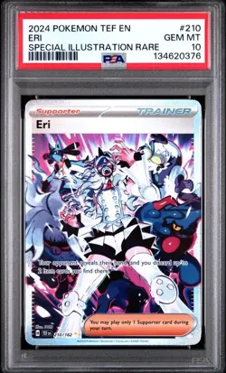 PSA 10 GEM MINT Eri Temporal Forces SIR Trainer Full Art Holo Pokemon 210/162 - Image 1