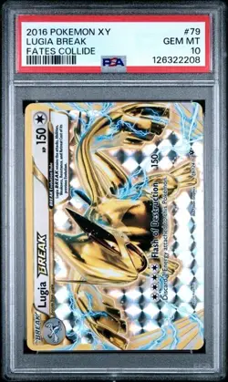 PSA 10 GEM MINT Lugia Break Fates Collide 2016 XY Holo Pokemon 79/124 - Image 1