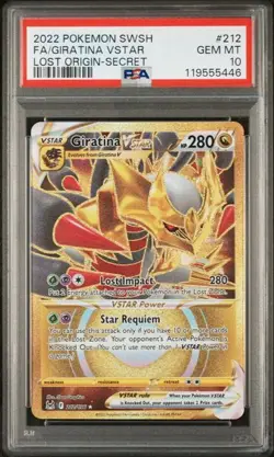 PSA 10 GEM MINT Giratina VSTAR Lost Origin Secret Rare 2022 Pokemon 212/196 - Image 1