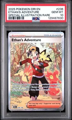 PSA 10 GEM MINT Ethan's Adventure Destined Rivals SIR Holo 2025 Pokemon 236/182 - Image 1