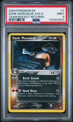 PSA 9 MINT Dark Marowak Team Rocket Returns Holo 2004 EX Pokemon 7/109 - Image 1