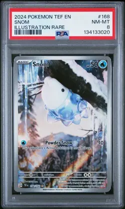PSA 8 NM-MT Snom Temporal Forces Illustration Rare 2024 Pokemon 168/162 - Image 1