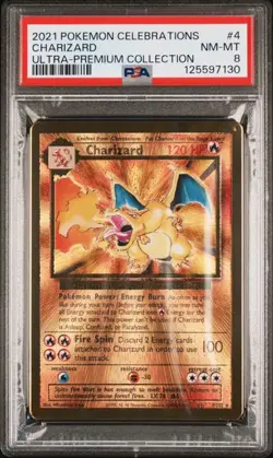 PSA 8 NM-MT Charizard Celebrations Ultra Premium UPC Metal Promo Pokemon 4/102 - Image 1