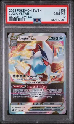 PSA 10 GEM MINT Lugia VSTAR Silver Tempest Holo Rare 2022 Pokemon 139/195 - Image 1