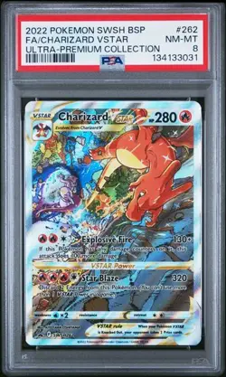 PSA 8 NM-MT Charizard VSTAR Ultra Premium Collection Promo 2022 Pokemon SWSH262 - Image 1
