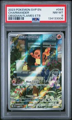 PSA 8 NM-MT Charmander Obsidian Flames ETB Promo 2023 Pokemon SVP 044 - Image 1