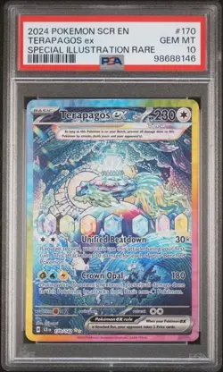 PSA 10 GEM MINT Terapagos EX Stellar Crown SIR Full Art Holo Pokemon 170/142 - Image 1