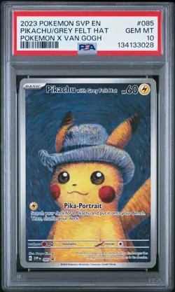 PSA 10 GEM MINT Pikachu With Grey Felt Hat Van Gogh Promo Pokemon 085 SVP085 - Image 1