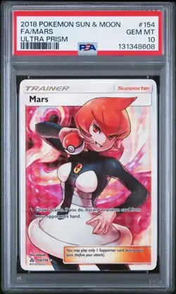 PSA 10 GEM MINT Mars Ultra Prism Full Art Holo 2018 Pokemon 154/156 - Image 1