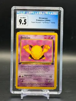 CGC 9.5 Gem Mint Drowzee Team Rocket 1st Edition Pokemon 54/82 - Image 1