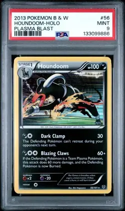 PSA 9 MINT Houndoom Holo Plasma Blast 2013 BW Pokemon 56/101 - Image 1