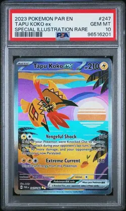 PSA 10 GEM MINT Tapu Koko ex Paradox Rift SIR 2023 Holo Pokemon 247/182 - Image 1