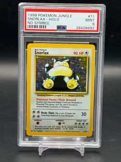 PSA 9 MINT Snorlax Jungle Holo No Symbol Error 1999 Pokemon 11/64 - Image 1