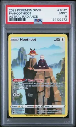 PSA 9 MINT Hoothoot Astral Radiance Full Art Holo 2022 Pokemon TG12/TG30 - Image 1