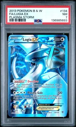 PSA 7 NM Lugia EX Plasma Storm Full Art Holo 2013 Pokemon 134/135 - Image 1