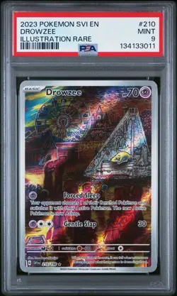 PSA 9 MINT Drowzee Scarlet & Violet Base Illustration Rare 2023 Pokemon 210/198 - Image 1
