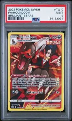 PSA 9 MINT Houndoom Brilliant Stars Full Art Holo 2022 Pokemon TG10/TG30 - Image 1