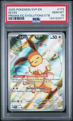 PSA 10 GEM MINT Eevee Prismatic Evolutions ETB Promo 2025 Pokemon SVP 173 - Image 1