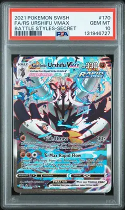 PSA 10 GEM MINT Rapid Strike Urshifu VMAX Battle Styles Holo Pokemon 170/163 - Image 1