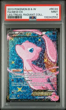PSA 9 MINT Mew EX Legendary Treasures Radiant Collection Holo 2013 Pokemon RC24 - Image 1