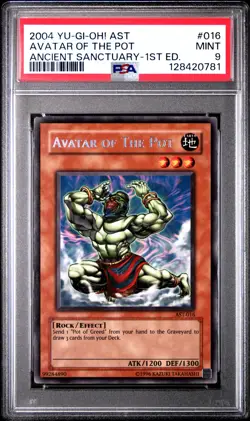 2004 YU-GI-OH! AST-ANCIENT SANCTUARY 1ST ED #016 AVATAR OF THE POT PSA 9 - Image 1