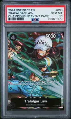 PSA 10 GEM MINT Trafalgar Law Championship Event Pack 2024 One Piece P-038 - Image 1