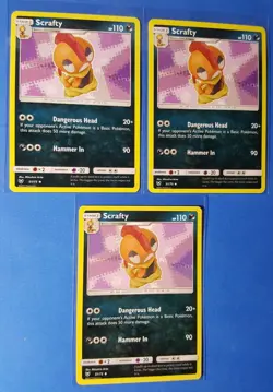 4x Scrafty 51/73 Pokemon TCG card SM Shining Legends uncommon NM - Image 1