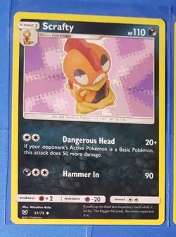 4x Scrafty 51/73 Pokemon TCG card SM Shining Legends uncommon NM - Image 2