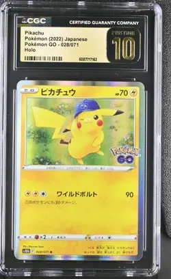✨✨ CGC 10 Pristine Pikachu Holo 028/071 Pokemon GO s10b Pokemon Card - Image 1