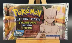 Topps Pokemon The First Movie Booster Pack 9 Cards Foil Black Logo New & Sealed - Image 1
