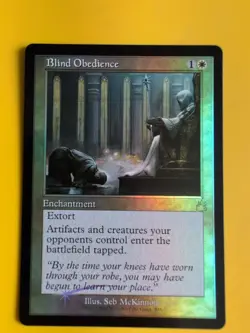 Blind Obedience FOIL RVR Enchantment Magic the Gathering Card. - Image 1