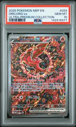 2025 POKEMON MEP EN-ME BLACK STAR PROMO #024 ORICORIO EX PSA 10 - Image 1