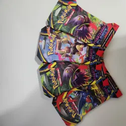 Pokemon TCG - PHANTASMAL FLAMES - Sleeved Booster Pack COMPLETE ART SET - 4Packs - Image 2