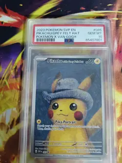 Pikachu With Grey Felt Hat SVP 085 - Pokemon Van Gogh Promo Card PSA 10 GEM MINT - Image 1