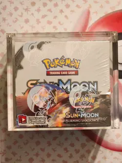Pokemon TCG Sun & Moon Burning Shadows Booster Box Sealed w/ Acrylic Case - Image 1