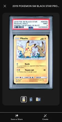 Pikachu 2019 Pokemon Sun Moon Team Up Promo #SM162 PSA 9 - Image 1