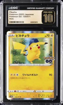 2022 POKEMON JPN POKEMON GO HOLO #028/071 PIKACHU CGC 10 PERFECT - Image 1