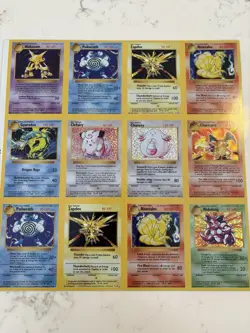 Pokemon Base Set Card Holo Uncut Cropped Sheet (See Description) - Image 1
