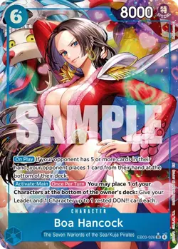 One Piece Card Game Boa Hancock EB03-026 Alt Art English (V.2) in Hand - Image 2