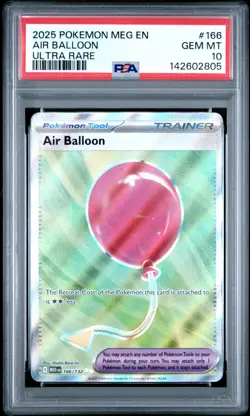 2025 POKEMON MEG EN-MEGA EVOLUTION ULTRA RARE AIR BALLOON #166 PSA 10 GEM MINT - Image 1