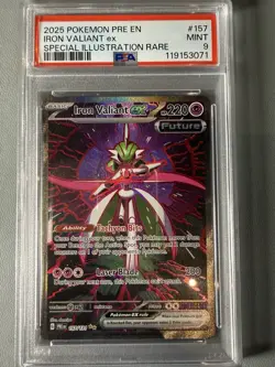 Pokemon TCG Iron Valiant EX 157/131 Prismatic Evolutions PSA 9 - Image 1