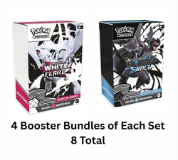 Pokemon TCG Black Bolt White Flare Booster Bundles Set of 4 (8 Total) - Image 1