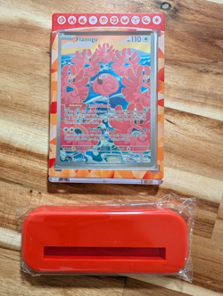 2023 Pokemon Paldea Evolved Illustration Rare Flamigo #227/193 In Magnetic Stand - Image 2